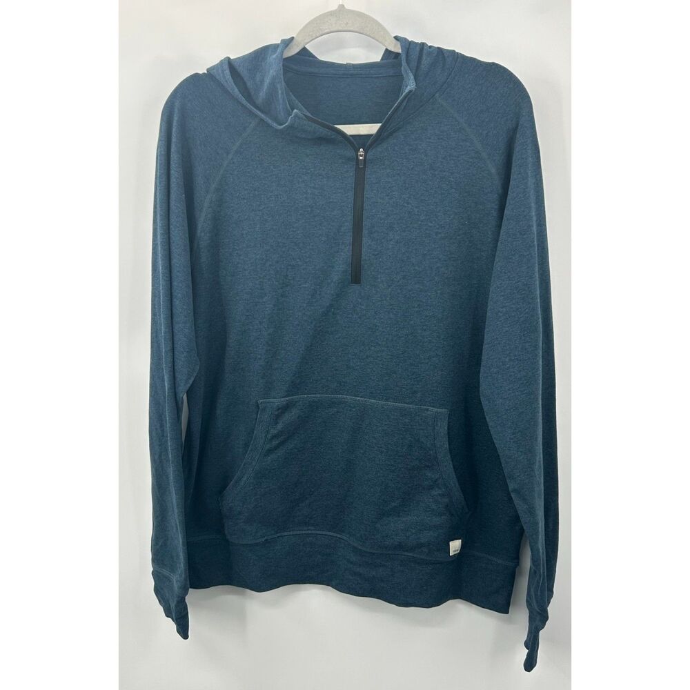 Vuori Ponto Performance Half Zip Hoodie Men's Medium Steel Heather